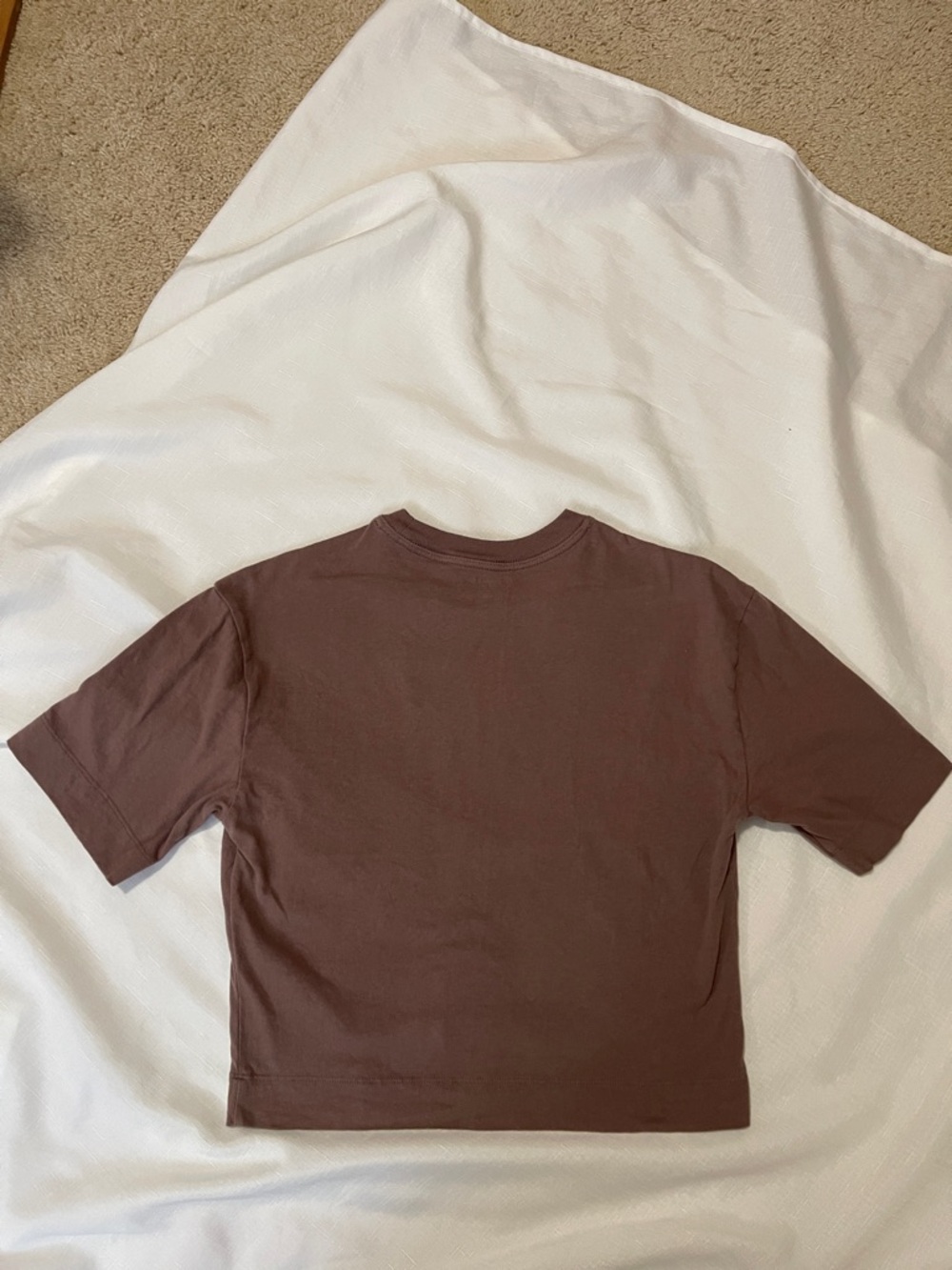 Abercrombie & Fitch Brown Cropped Crewneck Tee - Picture 3 of 3
